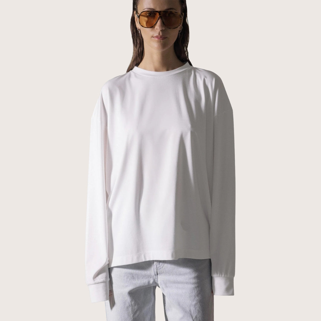 effortless long sleeve shirt - ecru
