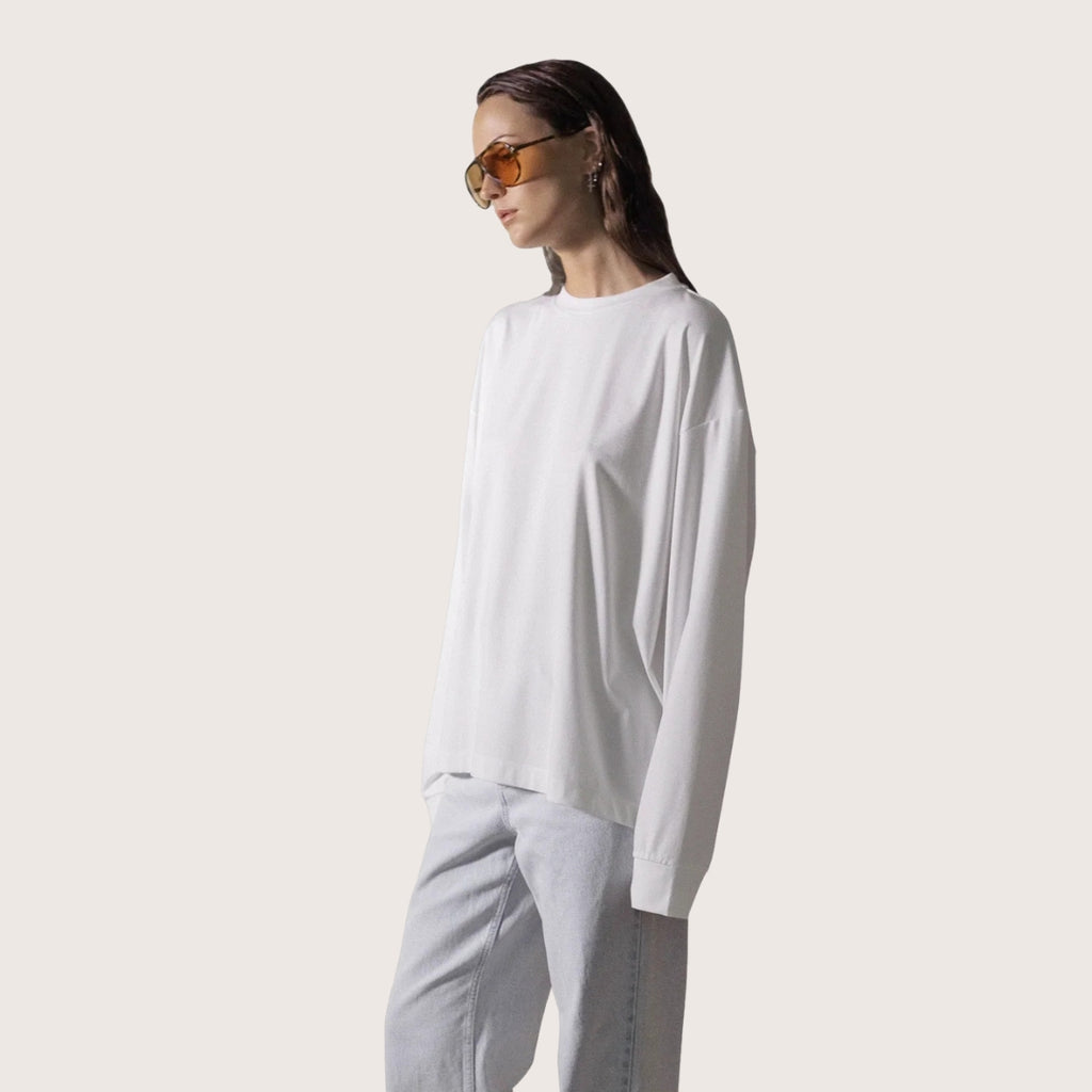 effortless long sleeve shirt - ecru